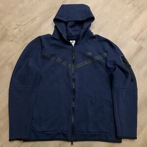 Nike Tech Windrunner Fleece Jacket Hoodie Men's XL Navy Blue Full Zip CU4489-410